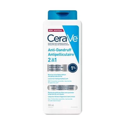 Cerave 2-in-1 Anti-Dandruff Hydrating Shampoo and Conditioner 355 ml, $4.50/100ml