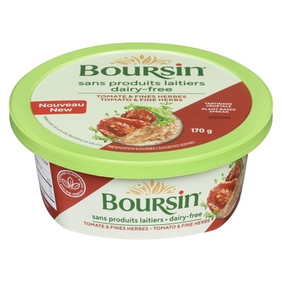 Boursin Sans produits laitiers tartinade végétale tomate & fines herbes 170 g, 4,70 $/100g