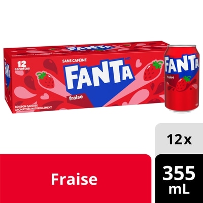 Fanta Boisson gazeuse aromatisée naturellement fraise 12x355.0 ml, 0,19 $/100ml