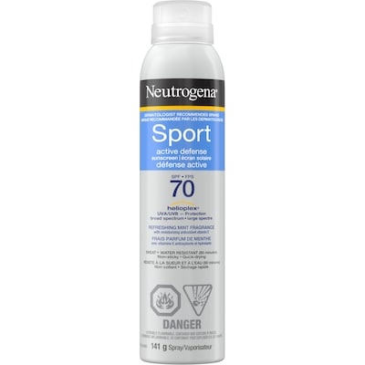 Neutrogena Sport Active Defense Sunscreen Spray SPF 70 141 g, $12.76/100g