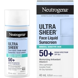Ultra Sheer Face Liquid Mineral Sunscreen For Sensitive Skin, Spf 50+