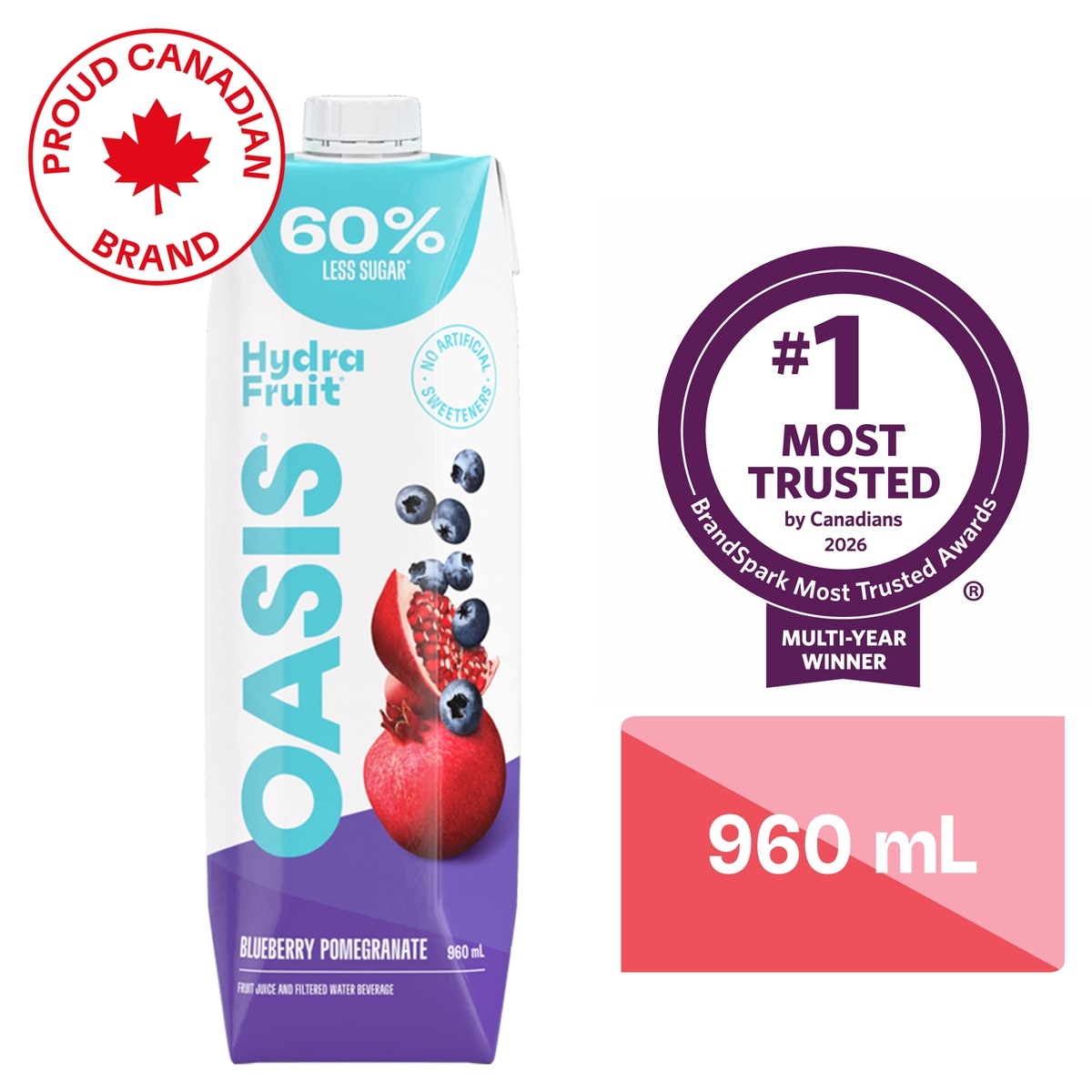 Oasis HydraFruit Juice Fruit Blueberry Pomegranate
