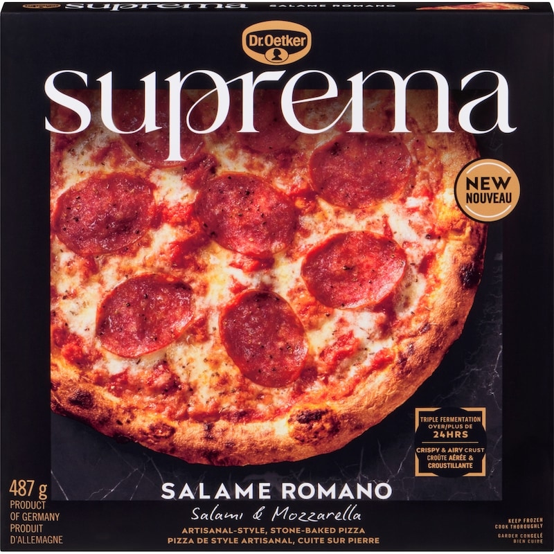 Suprema Artisanal-Style, Stone-Baked Pizza Salame Romano