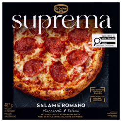 Dr. Oetker Suprema pizza de style artisanal, cuite sur pierre salame romano 487 g, 1,54 $/100g