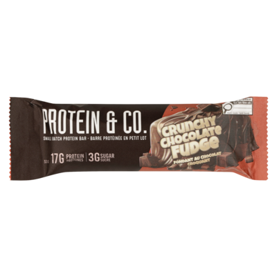 Protein & Co. Protein Bar, Crunchy Chocolate Fudge 53 g, $9.98/100g