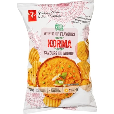 President's Choice World of Flavours Korma Flavour Rippled Potato Chips 200 g, $1.50/100g