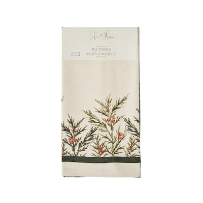 Life at Home Cotton Tea Towels 3 Pack - Cozy Retreat 3 ea, $3.33/1ea