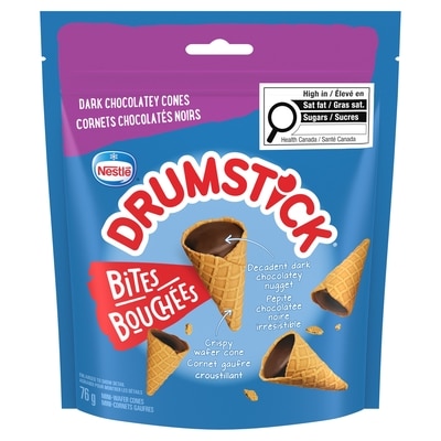 Nestlé Drumstick Bites, Dark Chocolatey Wafer Cone Bites 76 g, $7.22/100g