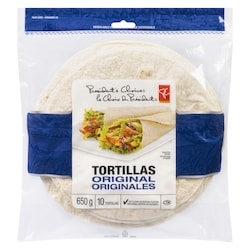 President's Choice Tortillas Original 650 g, $0.46/100g