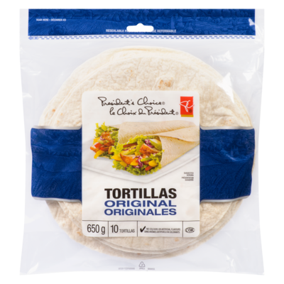 President's Choice Tortillas Original 650 g, $0.46/100g