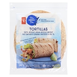 PC Blue Menu Tortillas Whole Grain 390 g, $0.72/100g