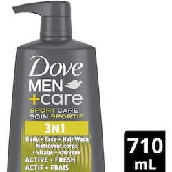 Dove 3-en-1 Gel Douche, Actif + Fraîcheur 710 ml, 1,34 $/100ml