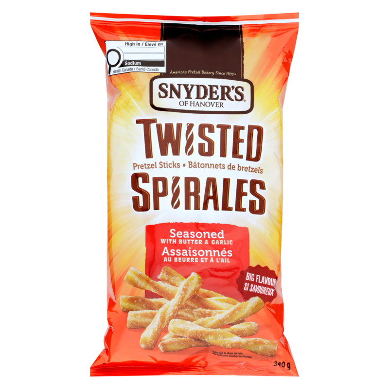 Twisted Pretzel Sticks Seasoned With Butter & Garlic