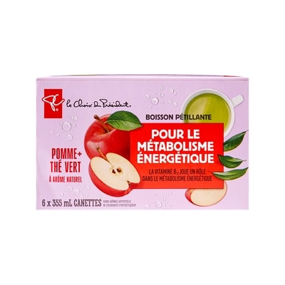 le Choix du Président Boisson pétillante aromatisée à la pomme et au thé vert avec vitamine B12 pour le métabolisme énergétique 6x355.0 ml, 0,26 $/100ml