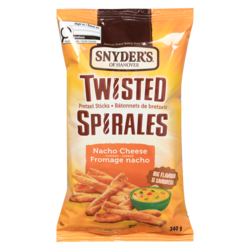 Snyders Twisted Pretzel Sticks Nacho Cheese Flavour 340 g, $1.47/100g