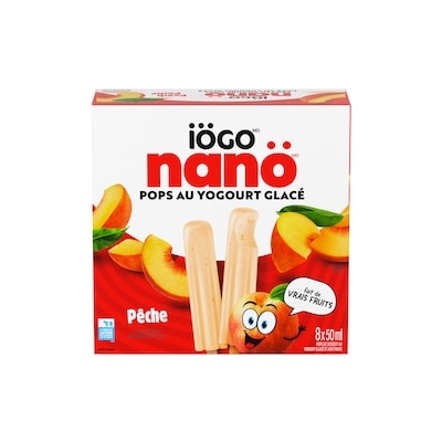 IÖGO Nano pops yog. glacé , pêche, vrais fruits 400 ml, 1,63 $/100ml