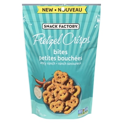 The Snack Factory Pretzel Crisps Bite-Sized Pretzels Zesty Ranch 240 g, $2.50/100g