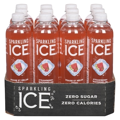 Sparkling Ice Boisson aromatisée à base d'eau pétillante fraise et melon d'eau 503 ml, 0,54 $/100ml