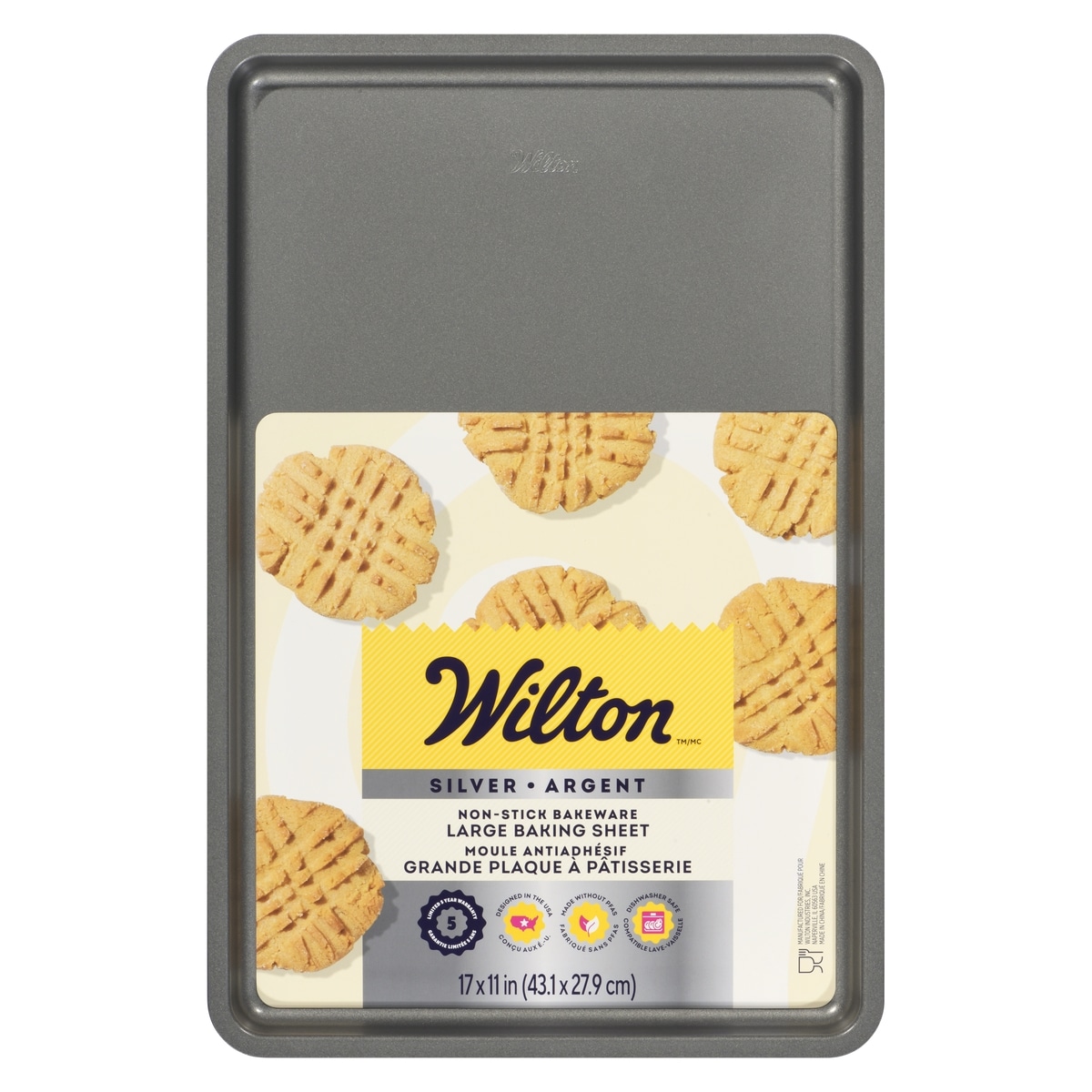 Wilton Moule antiadhésif grande plaque à pâtisserie argent 43.1 x 27.9 cm 1 ea, 18,00 $/1ch