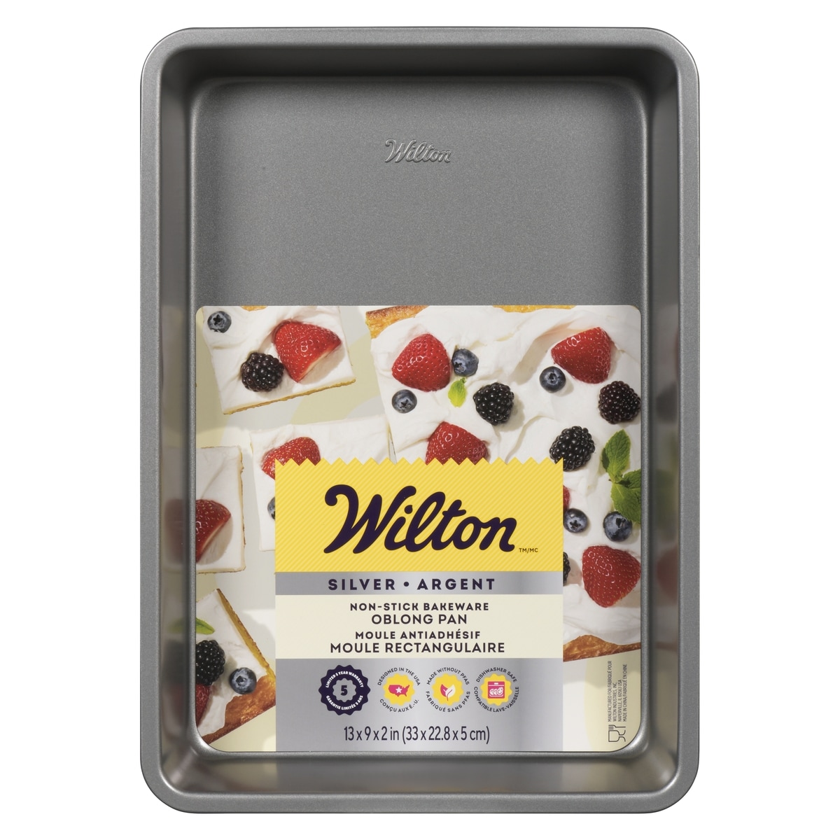 Wilton Moule antiadhésif moule rectangulaire argent 33 × 22.8 × 5 cm 1 ea, 16,00 $/1ch
