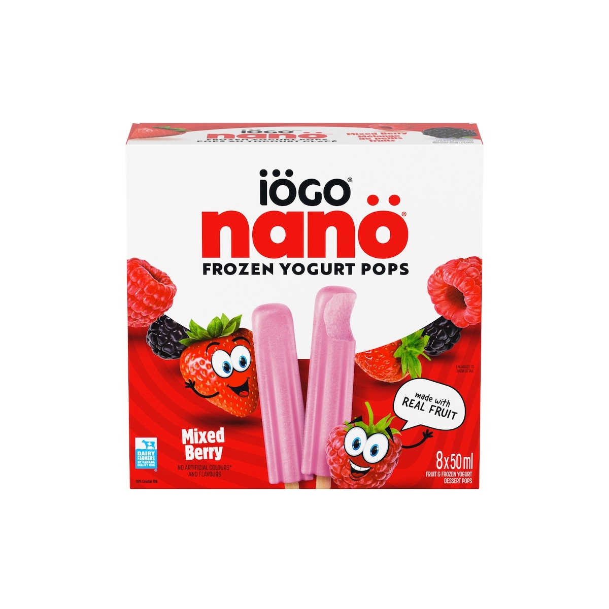 IOGO Nano Frozen Yogurt Pops, Mixed Berry, Real Fruit 400 ml, $1.63/100ml