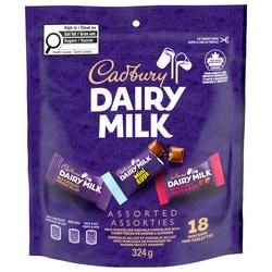 Cadbury DAIRY MILK Assorted Flavour Bag of 18 Mini Chocolate Bars 324 g, $3.70/100g