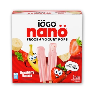 IOGO Nano Frozen Yogurt Pops, Strawberry Banana 400 ml, $1.25/100ml