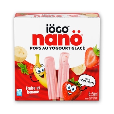 IÖGO Nano Pops au yog. glacé, Fraise et banane 400 ml, 1,50 $/100ml
