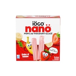 IÖGO Nano Pops au yog. glacé, Fraise et banane 400 ml, 1,63 $/100ml