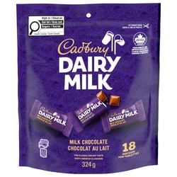 Cadbury DAIRY MILK Original Milk Chocolate Bars, Pack of 18 Mini Bars 324 g, $3.70/100g