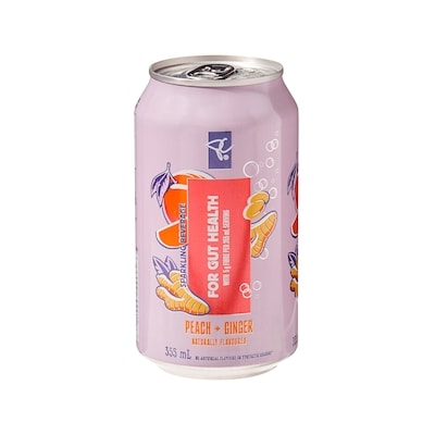 Peach + Ginger Flavoured Sparkling Beverage with Fibre for Gut Health