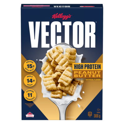 Kelloggs Vector Cereal Peanut Butter 306 g, $1.89/100g