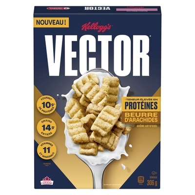 Kellogg’s Vector Céréales beurre d'arachides 306 g, 2,06 $/100g