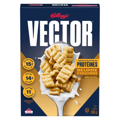 Kellogg’s Vector Céréales beurre d'arachides 306 g, 1,89 $/100g