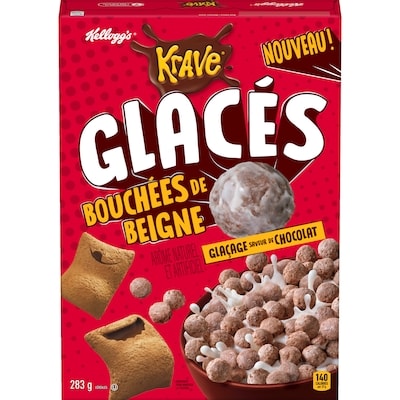 Kellogg’s KRAVE bouchées de beignets glacés au chocolat 283 g, 1,24 $/100g