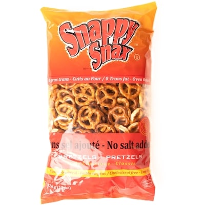 Snappy Snax Bretzel sans sel ajouté 425 g, 0,65 $/100g