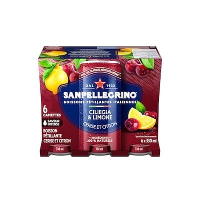 SanPellegrino Boisson pétillante aux fruits Ciliegia et Limone 6x330.0 ml, 0,40 $/100ml