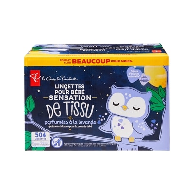 Lingettes pour bébé parfumées à la lavande sensation de tissu, paquet format club de 504