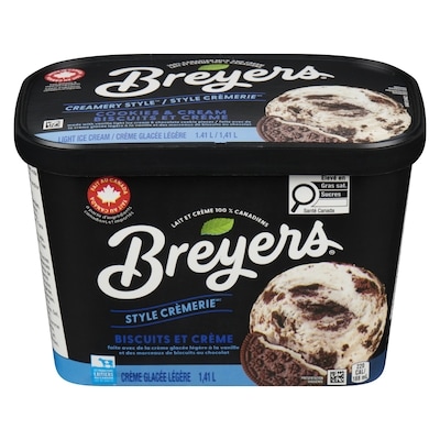 Breyers Crème glacée légère Biscuits et Crème  1410 ml, 0,27 $/100ml