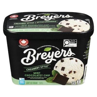 Breyers Mint Chocolatey Chip Light Ice Cream  1410 ml, $0.27/100ml