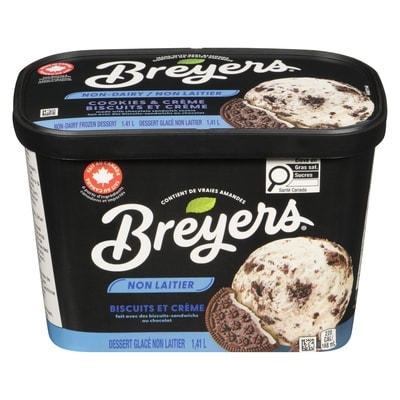Breyers Non-Dairy Cookies & Crème Frozen Dessert  1410 ml, $0.27/100ml