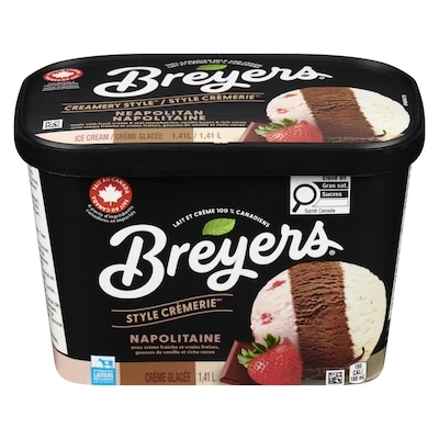 Breyers Crème glacée Napolitane  1410 ml, 0,38 $/100ml
