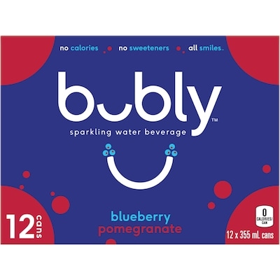 Bubly Sparkling Water Blueberry Pomegranate 12x355.0 ml, $0.15/100ml