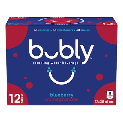 Bubly Sparkling Water Blueberry Pomegranate 12x355.0 ml, $0.19/100ml
