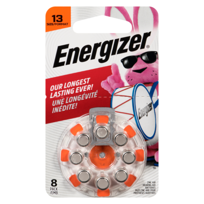 Energizer Zinc Air Hearing Aid Batts Size 13 8 ea, $1.25/1ea