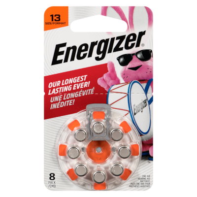 Energizer Piles pour prothèse auditives formats 13 8 ea, 1,25 $/1ch