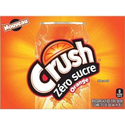 Crush Boissons aromatisées Zero Orange 12x355.0 ml, 0,20 $/100ml