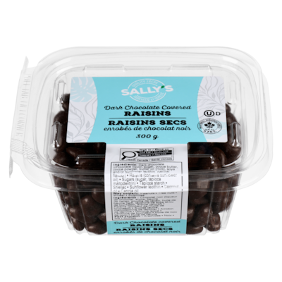 Sally Raisins secs enrobés de chocolat noir 300 g, 4,33 $/100g
