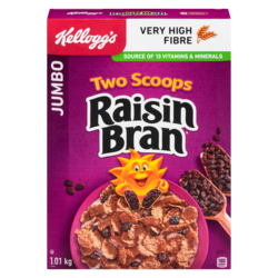 Kelloggs Raisin Bran Cereal Jumbo 1.01 kg, $1.09/100g