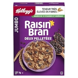 Kellogg’s Raisin Bran Céréales jumbo 1.01 kg, 1,34 $/100g